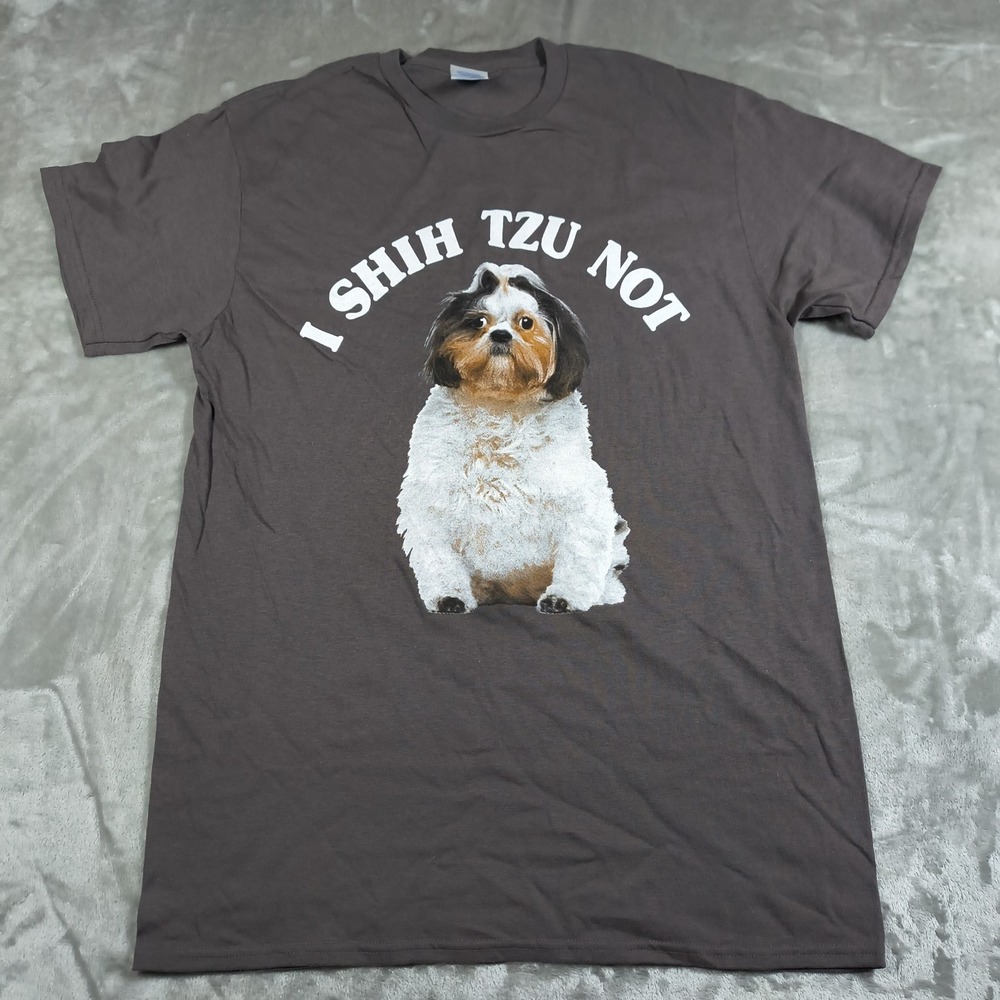 I Shih Tzu Not Shirt Mens Medium Gray Dog Breed Puppy‎ Humor Short Sleeve Cute